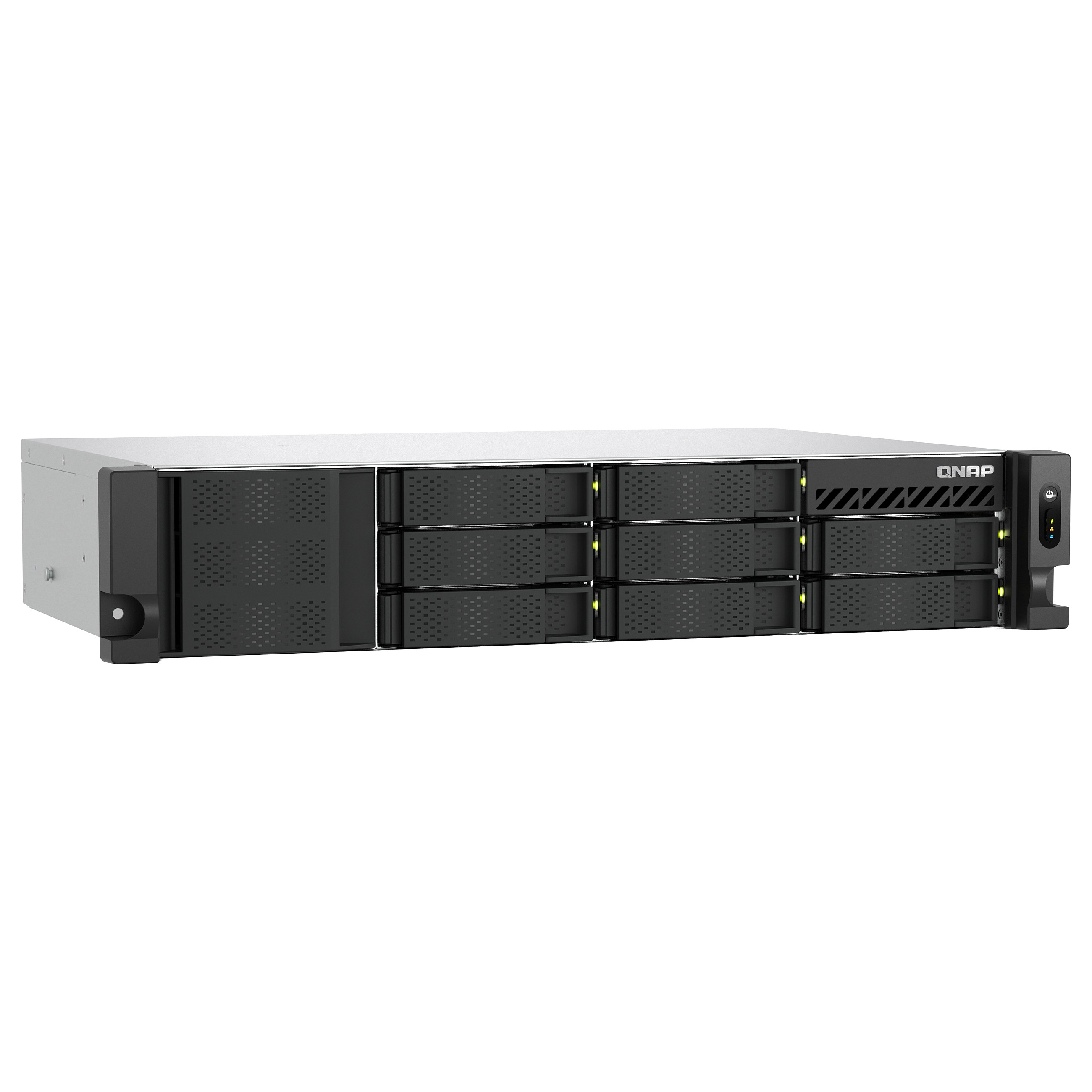 NAS QNAP TS‑855eU‑8G 8‑Bay Short Depth Rackmount / Intel Atom C5125 (8 cores, 2.8GHz) 8GB / 2x 2.5GbE / 2x M.2 2280 / 2x PCIe Gen3 /PSU - 9