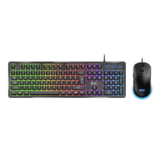 Combo (Tastierë&Maus) Gaming Genius Scorpion KM-GX6 / Wired / USB / RGB Backlight / Copilot Key / Anti-Ghosting (19) / 3200 DPI – Zezë - 1