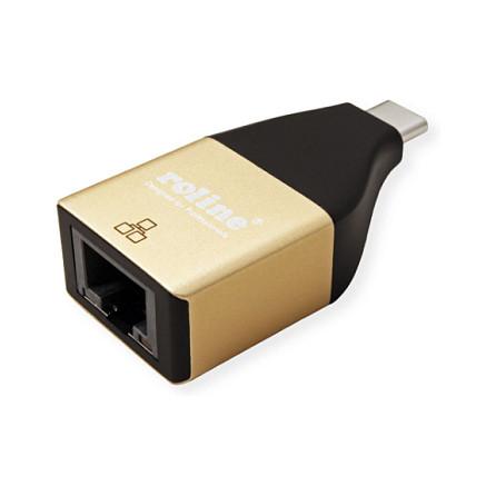 Adapter ROLINE 12.02.1111, USB 3.2 Gen 2, USB-C Mashkull në RJ-45 Femër, Gigabit Ethernet, 10/100/1000Mbps - Zezë/Ari - 4
