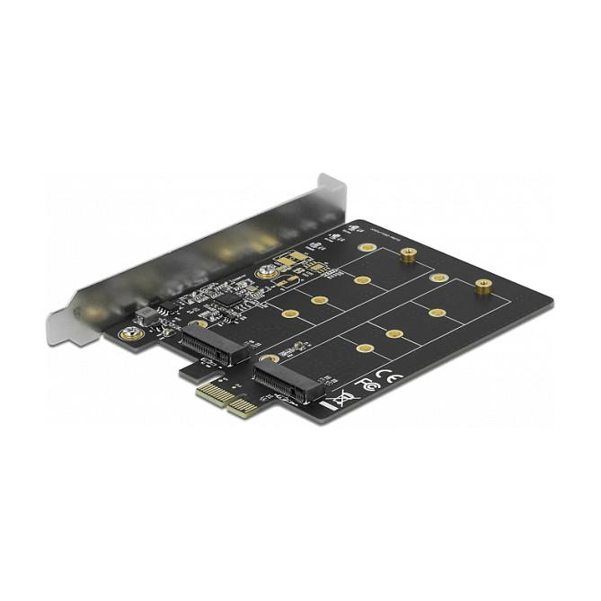 Kartë Zgjerimi PCI Express Delock 90432 / PCIe 3.0 x1 / 2x M.2 Key B / SATA / JMicron JMB582 / Low Profile - 3