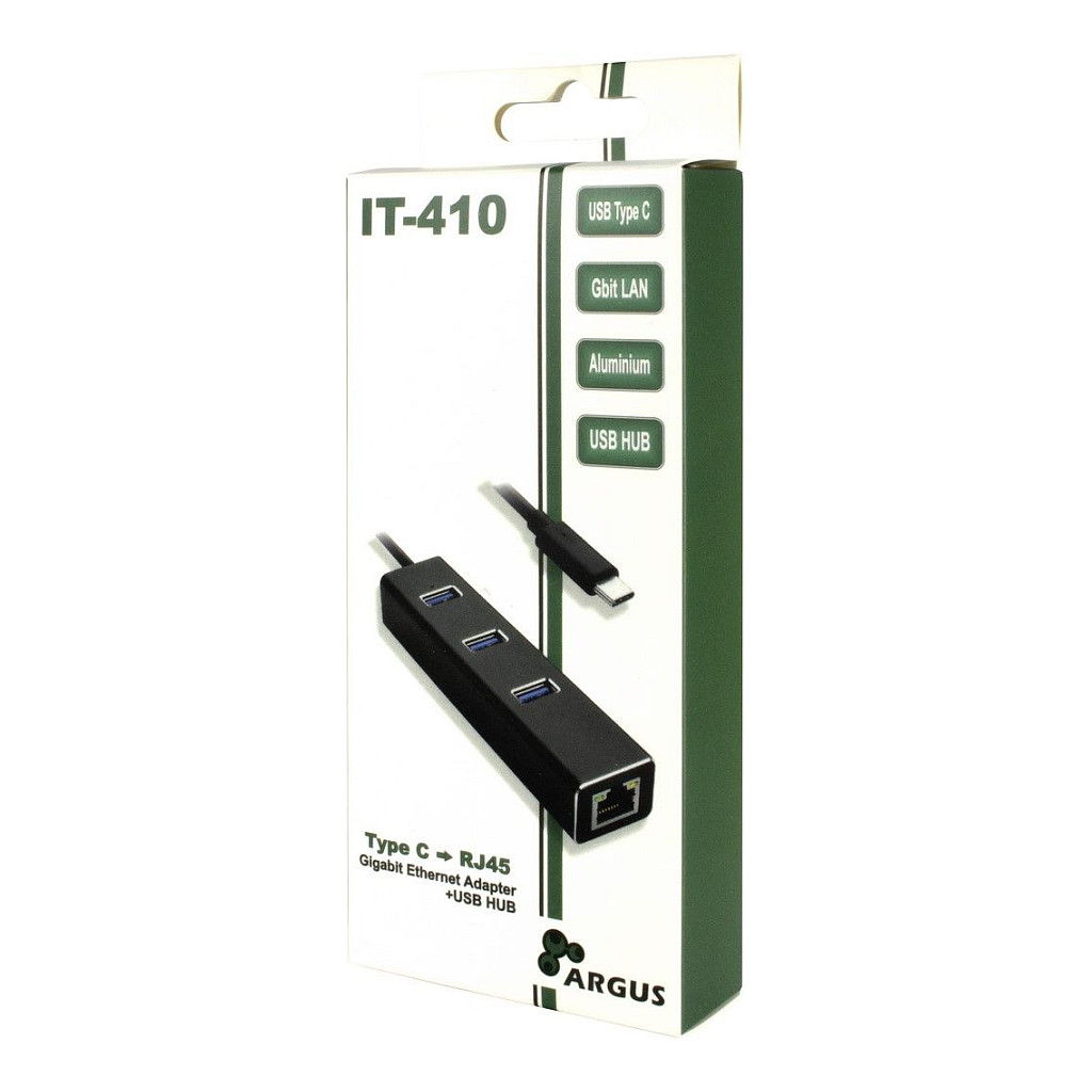 HUB USB-C HUB 3-Porte Inter-Tech Argus IT-410 1x RJ45 Gigabit Lan passiv - 3