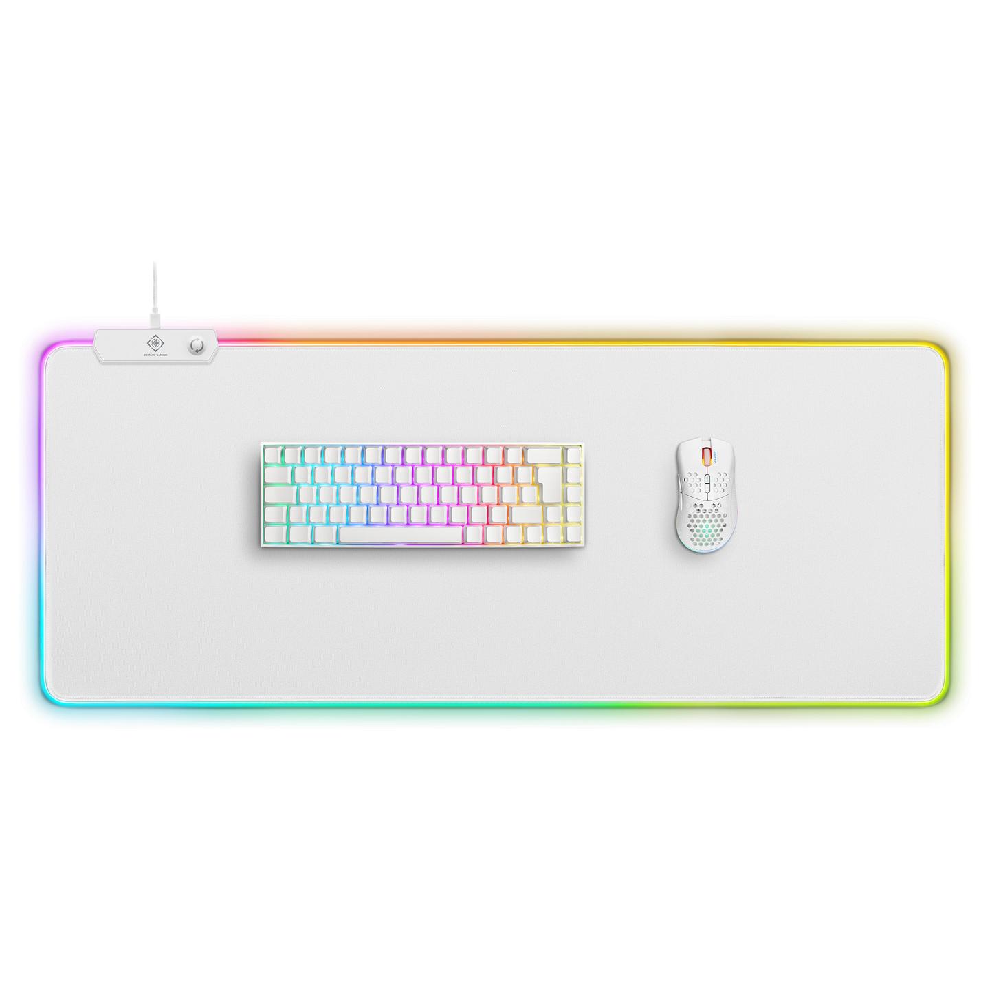 Mauspad Gaming Deltaco GAM-079-W RGB 900x360x4mm USB – Bardhë - 2