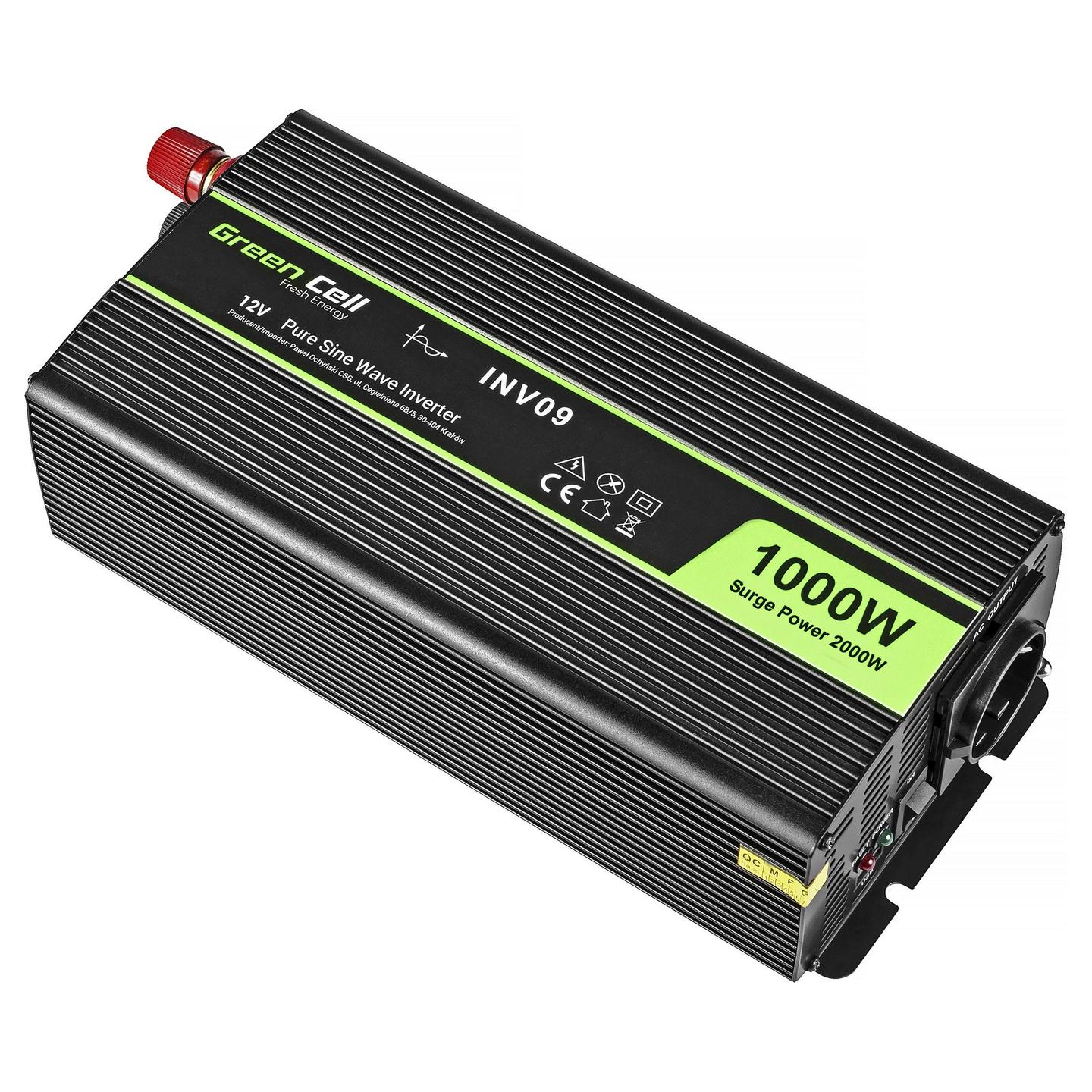 Inverter Green Cell INV09, 12 V, për automjet - Zezë - 2