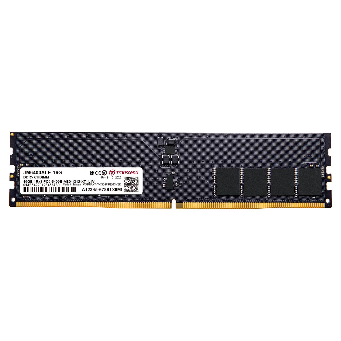 RAM Memorie DDR5 Transcend JM6400ALE-16G, 16GB, CUDIMM, 6400MHz, CL52, 288-pin - Zezë