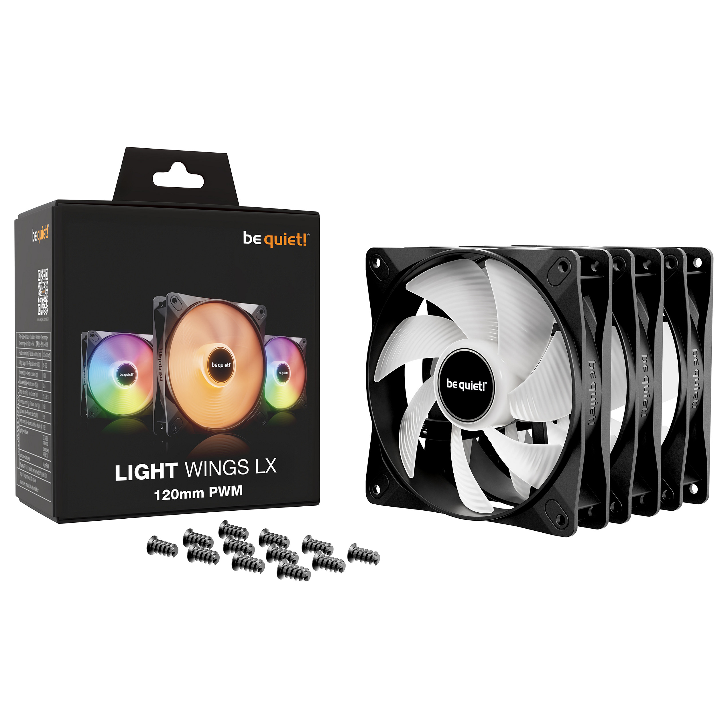 Ftohës për Kasë 120mm be quiet! LIGHT WINGS LX PWM / 3-Pack – Zezë - 5