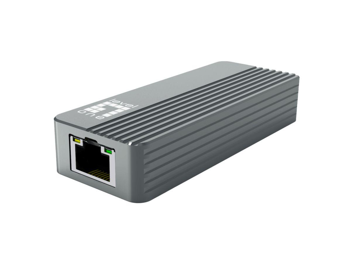 Adapter për Rrjet LevelOne USB-0410, USB-C 3.2 Gen 2x2, RJ45 10 Gigabit Ethernet, 10Gbps - Hiri