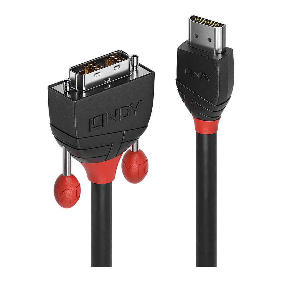 Kabllo HDMI Lindy 36273 / HDMI në DVI-D / 3m / 1920×1200 60Hz - Zezë