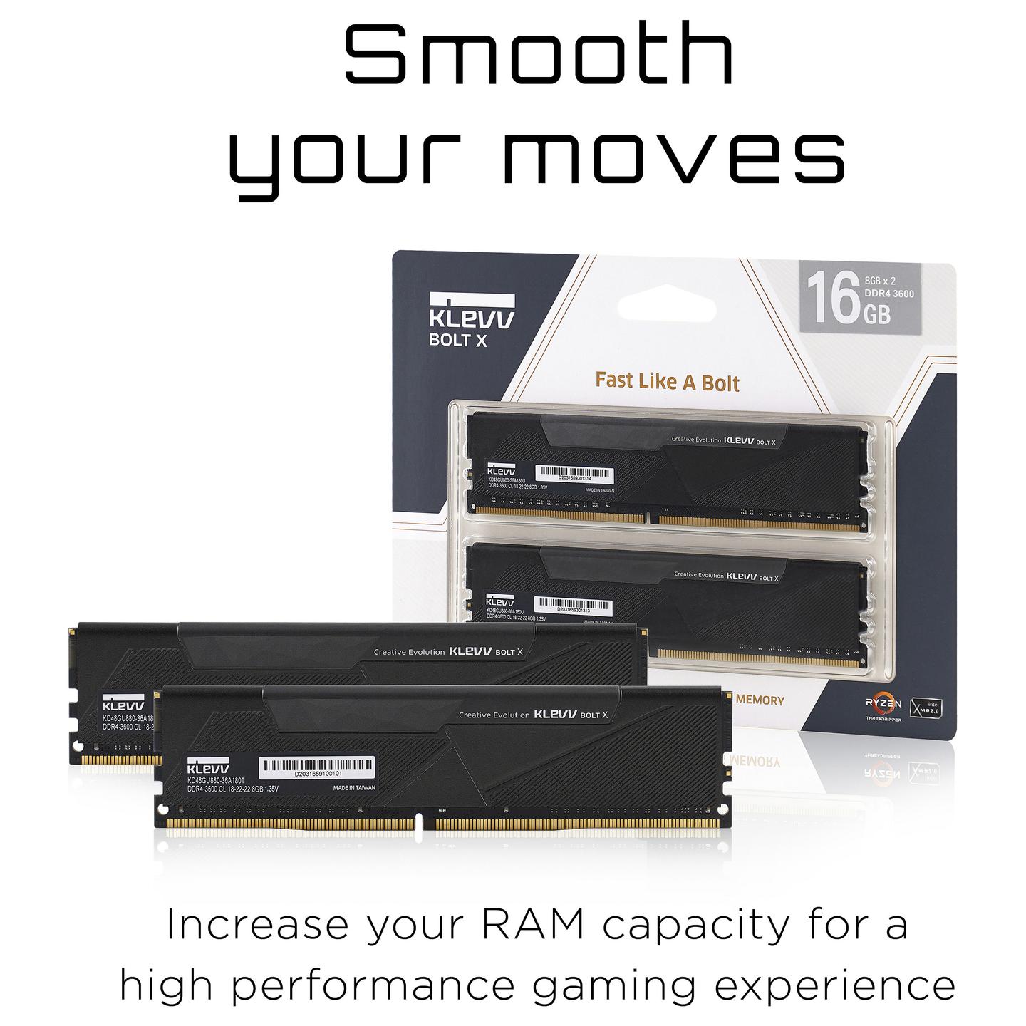 Memorie DDR4 KLEVV BOLT X, 16GB (2x8GB), 3600MT/s, CL18, DIMM, 288-pin, 1.35V - Zezë - 5