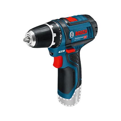 Shpuese me Bateri Bosch GSR 12V-15 Professional, 12V, 30Nm, Mandrinë 10mm, 2 Bateri 2.0Ah/4.0Ah - Blu/Zezë