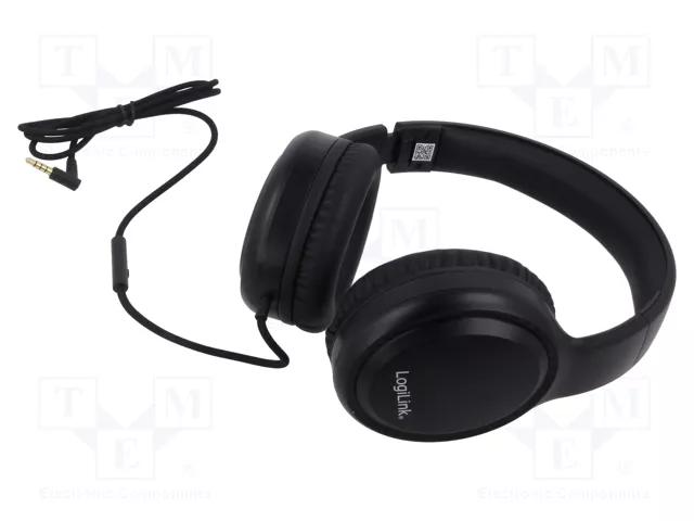 Kufje me kabllo LogiLink HS0057 / Over-Ear / 3.5mm / 100-10000Hz / Mikrofon / 1.2m - Zezë