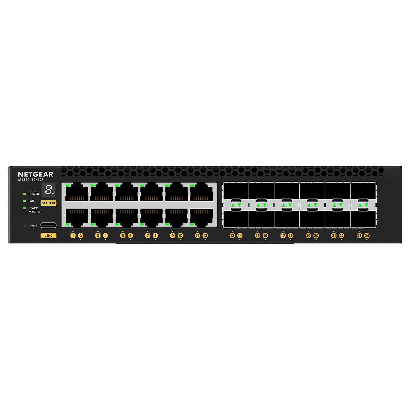 NETGEAR M4350-12X12F 24-Port 10G – 12× Multi-Gig RJ45, 12× SFP+, L3 Managed – Zezë - 2