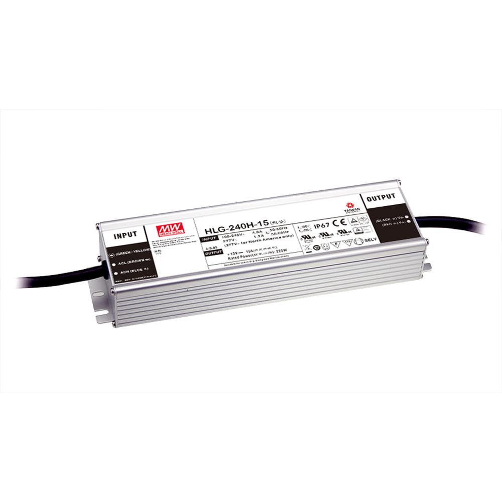 Furnizues Energjie Mean Well HLG-240H-24B, 240W, 24V DC, 10A, 3-in-1 Dimming, IP67 – Zezë
