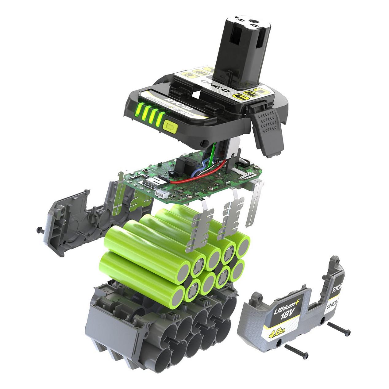 Bateri Ryobi RB1840X, 18V, 4.0Ah, Lithium+ - Gjelbër/Hiri - 5