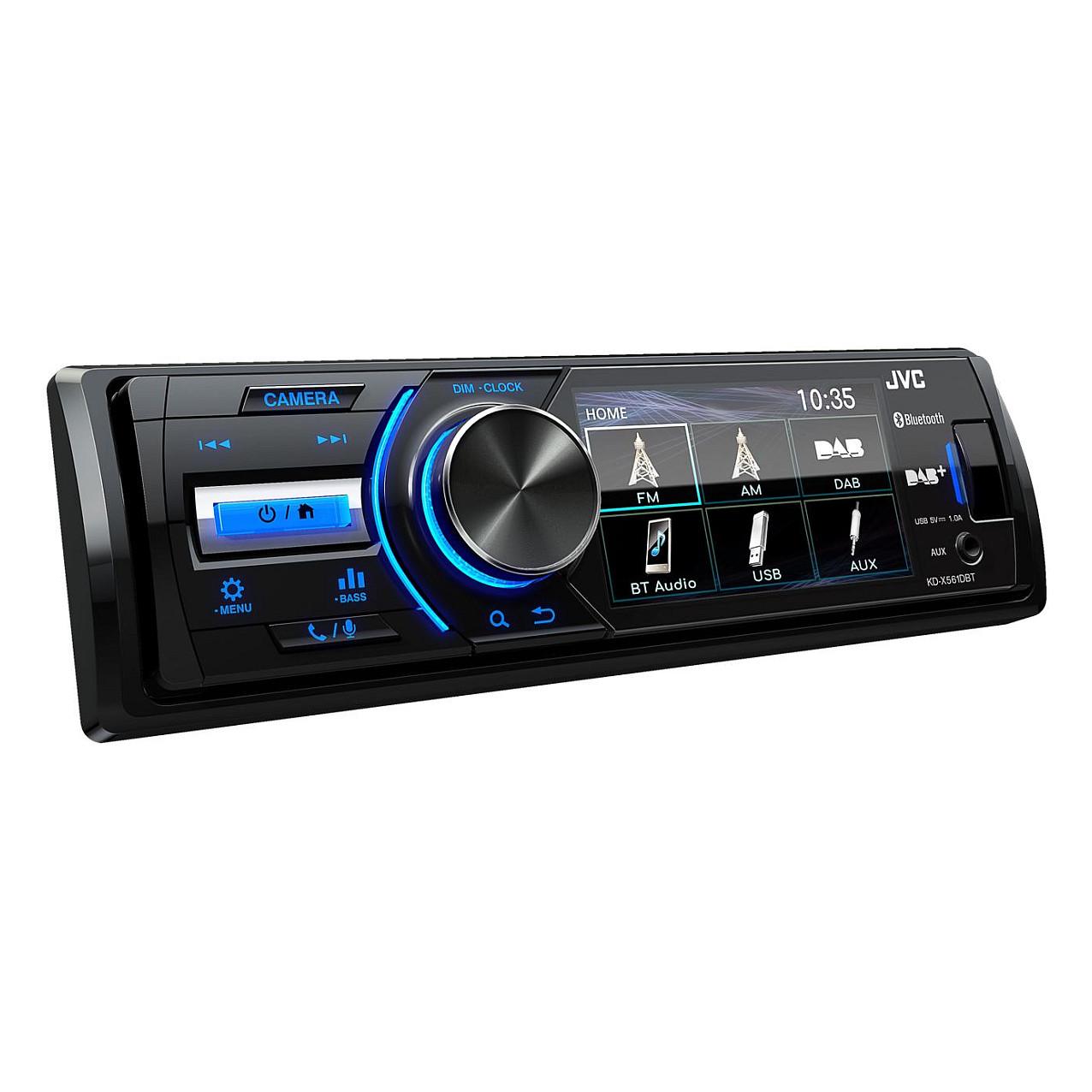 Radio multimedia për veturë JVC KD-X561DBT, 1 DIN, ekran QVGA 3", DAB+, FM, Bluetooth, USB, AUX, video nga USB, 4 × 45 W, ndriçim blu - Zezë - 4