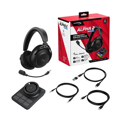 Kufje Gaming HyperX Cloud Alpha 2 / Wireless / 2.4GHz & Bluetooth 5.2 / 53mm / 250 orë / RGB Base Station - Zezë - 2