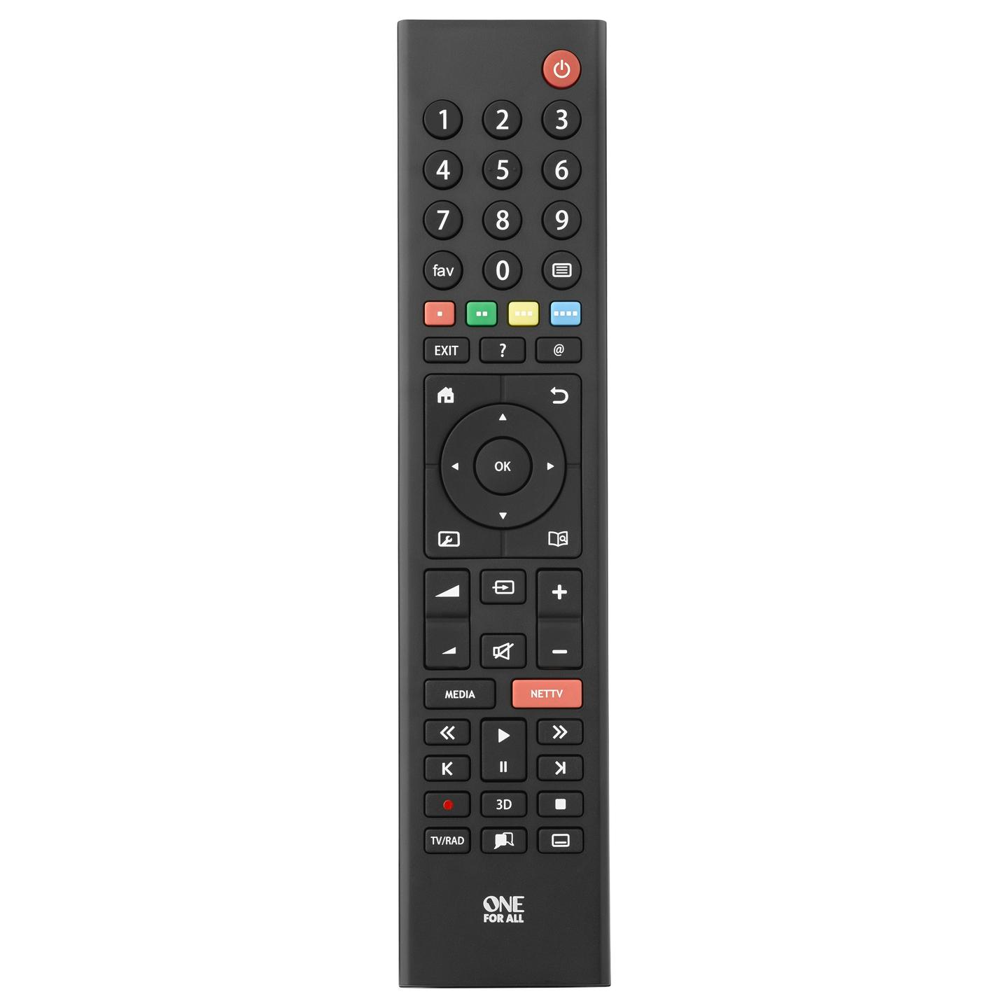 Telekomandë për TV Grundig One For All URC 1915, infra të kuqe, funksion mësimi, për 1 pajisje - Zezë - 1