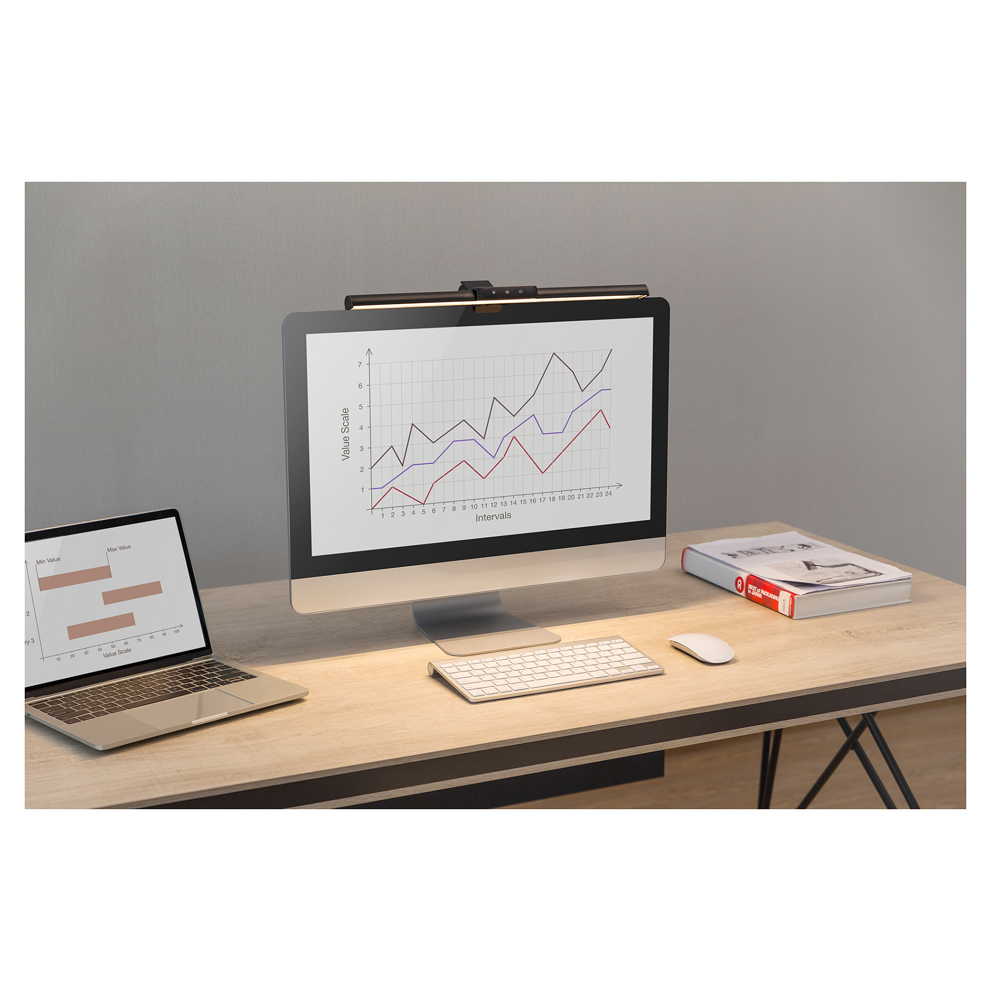 DIGITUS DA-90415 – Dritë LED për Monitor me Mbajtëse me Kapëse, 5W, 250lm, 3000–6500K, Touch Control, Dimmer, USB, Zezë - 6