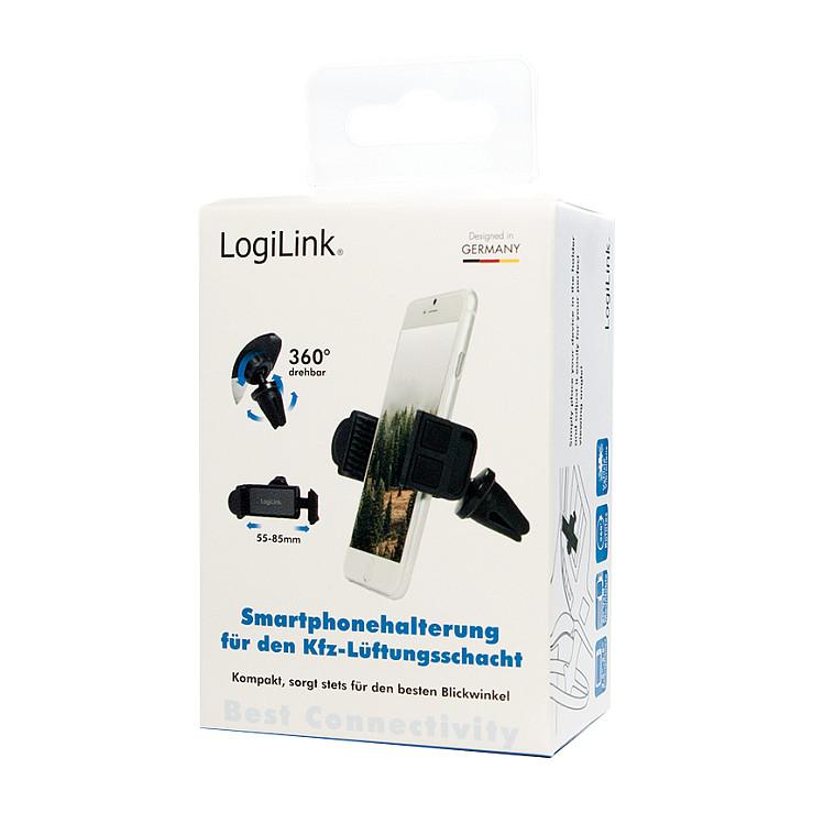 Mbajtës telefoni për veturë LogiLink AA0113 / Air Vent / 3.5–5.5" / 360° – Zezë - 7