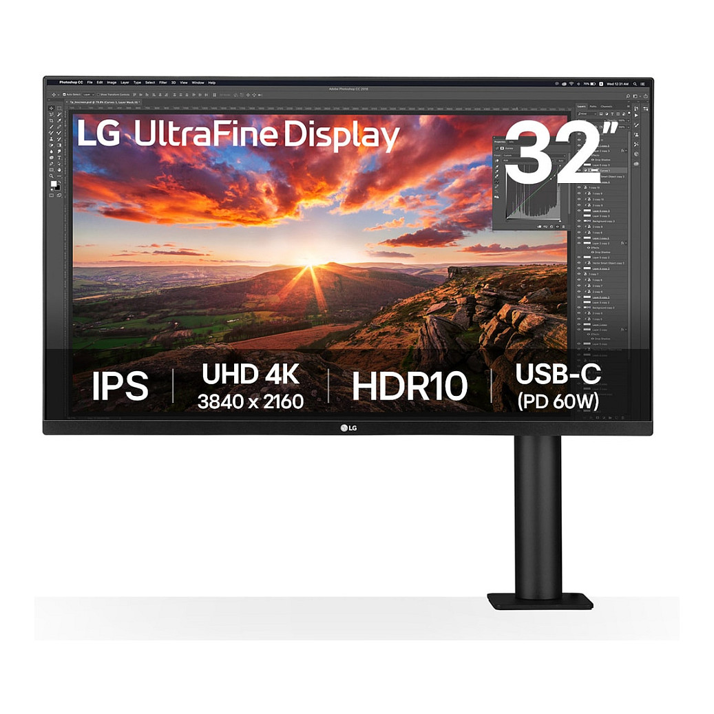 Monitor LG UltraFine Ergo 32UN880K-B 16:9 4K UHD IPS 83.3cm/32" (3840x2160) - 1