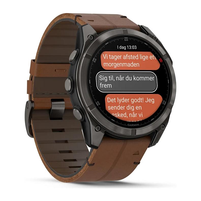 Orë e mençur Garmin fēnix 8 Pro, 51 mm, AMOLED, Sapphire, GPS Multi-Band, LTE, Satelit, 32GB – Gri/Kafe - 1