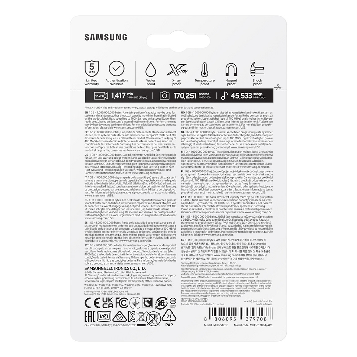 Flash Drive USB Samsung BAR Plus  512GB / USB 3.1 - Gri e mbyllur - 8