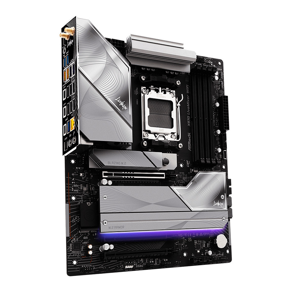 Pllakë Amë ASRock X870 LiveMixer WiFi / AMD AM5 / X870 / DDR5 / ATX / Wi-Fi 7 / 2.5GbE LAN