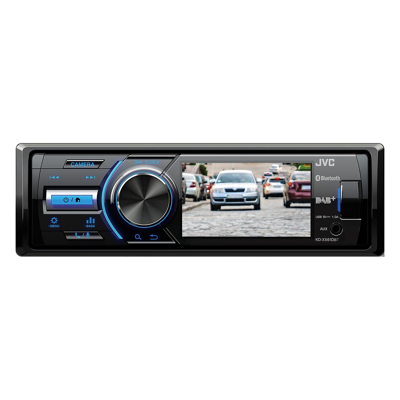 Radio multimedia për veturë JVC KD-X561DBT, 1 DIN, ekran QVGA 3", DAB+, FM, Bluetooth, USB, AUX, video nga USB, 4 × 45 W, ndriçim blu - Zezë - 2