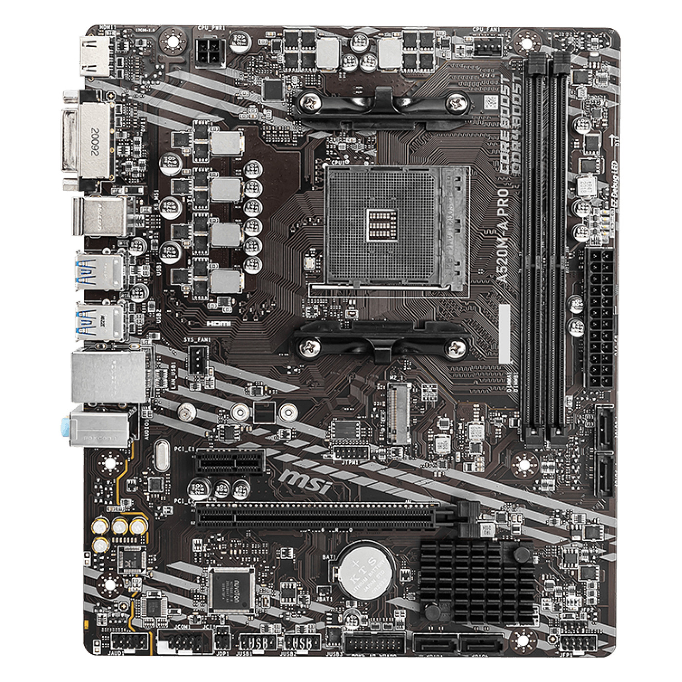 Pllakë Amë MSI A520M-A PRO / AMD AM4 / A520 / DDR4 / Micro-ATX / 1GbE LAN - 2