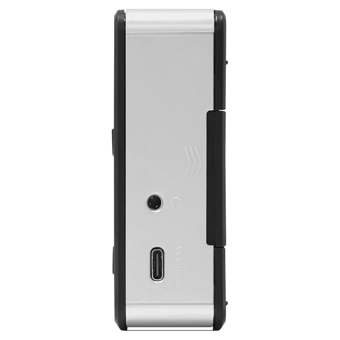 Radio portative TechniSat DIGITRADIO 1 A, DAB+, FM, 1W, ekran OLED, USB-C, dalje 3.5 mm - zezë dhe argjend - 7