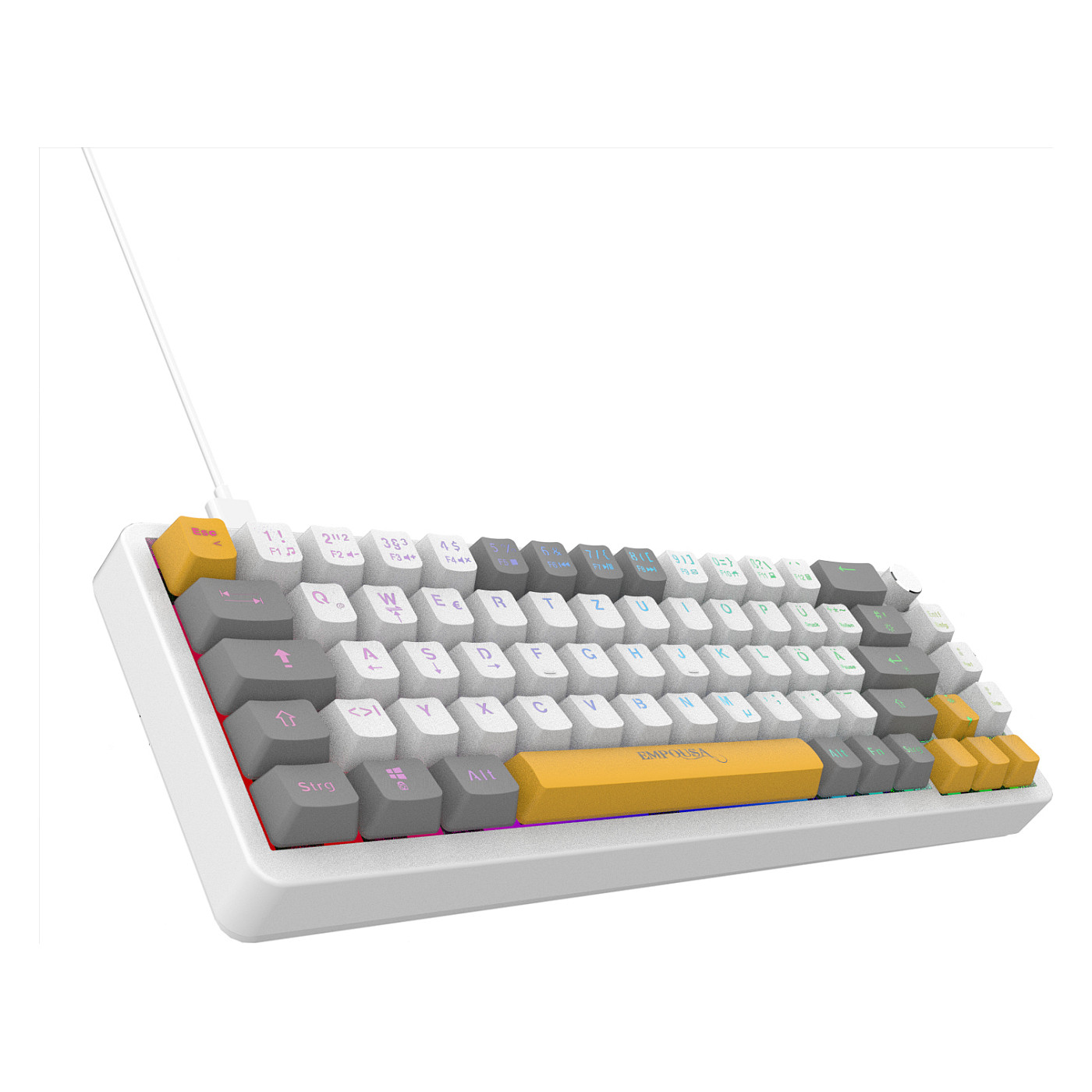 Tastierë Gaming Inca IKG-457 / Wired / QWERTY / Mekanike / 65% / 68 Taste / USB - Bardhë