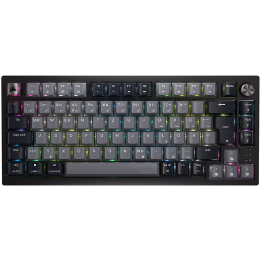Tastierë Gaming CORSAIR K65 Plus Wireless / Mechanical / 75% / MLX Red / RGB / QWERTZ DE / 2.4GHz / Bluetooth / USB - Zezë/Hiri