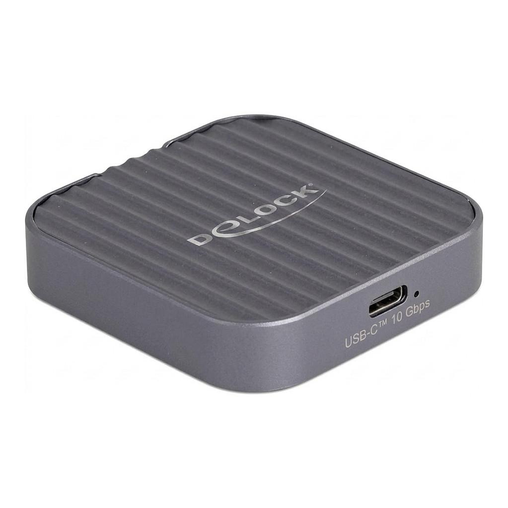 Këllëf për SSD M.2 DeLOCK 42032, NVMe/SATA, USB-C 10 Gbps, Magnetik – Gri