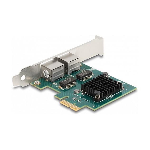 Karta të Rrjetit Delock 88205 / PCIe 2.0 x1 / 2x Gigabit LAN RJ45 / 1000Mbps / Broadcom BCM5718 / Low Profile - 1
