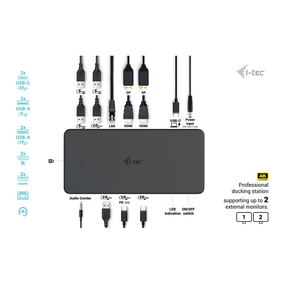 Docking Station I-TEC USB-C Thunderbolt 3 Dual 4K – Zezë - 5