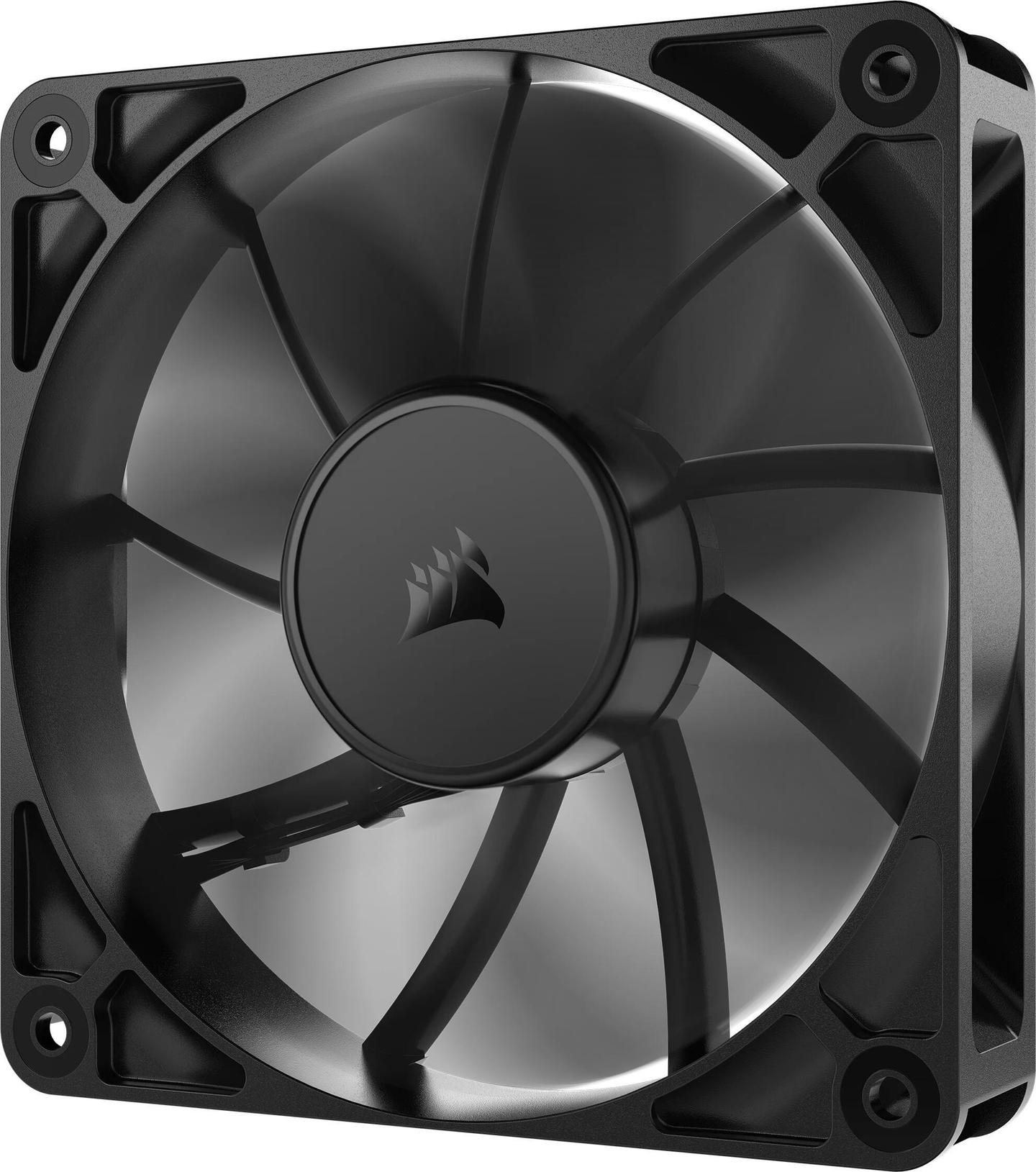 Ftohës për Kasë Corsair RS120 / 120mm / PWM / 420–2100 RPM / 72.8 CFM / 4.15 mmH₂O / 3-Pack – Zezë - 2