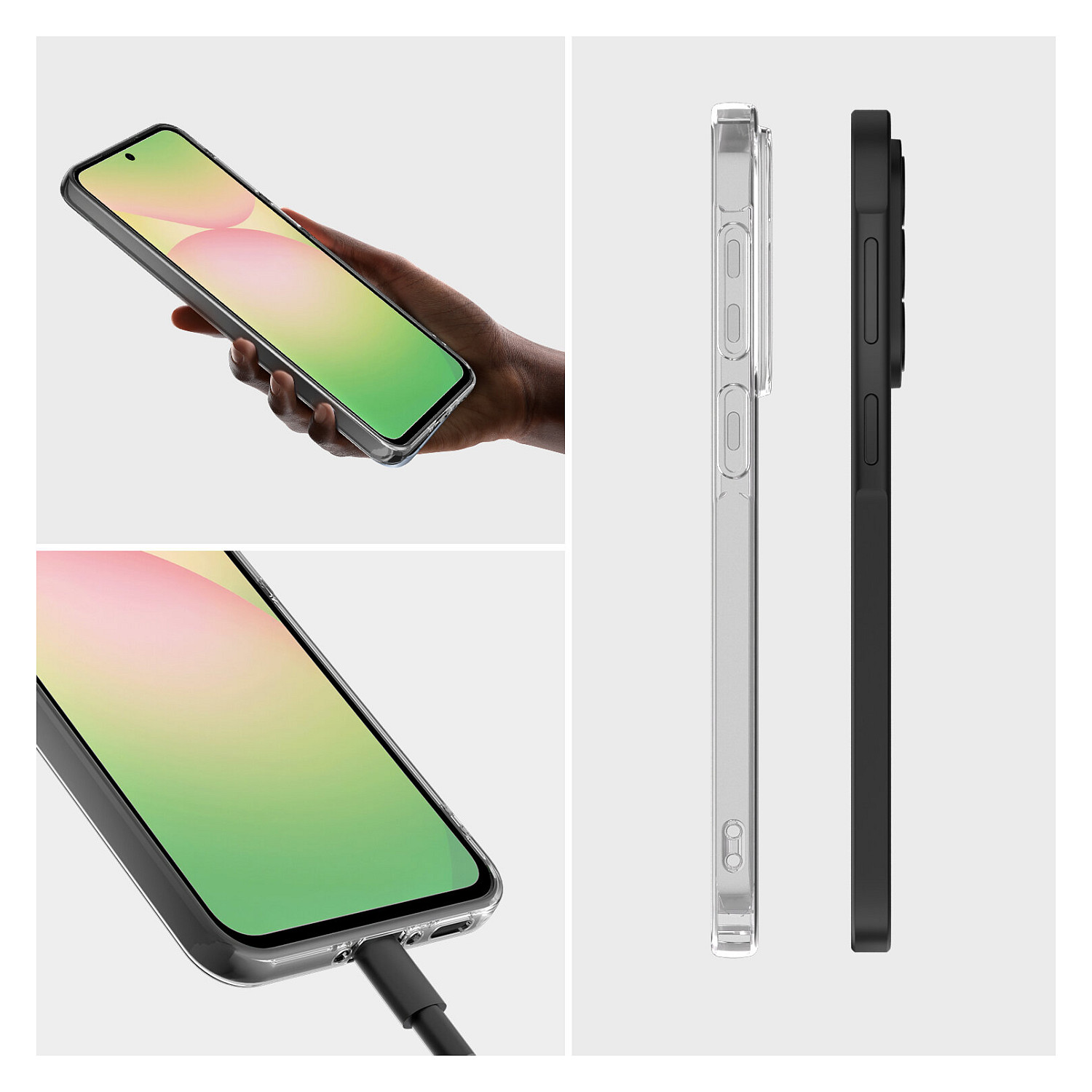 Aksesorë për telefon 4smarts 541757 / Case + Mbrojtëse për ekran / Samsung Galaxy A37 5G / 360° Protection Set - Transparente - 3