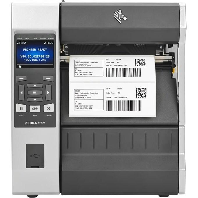 Printer Label Zebra ZT620 / Për Etiketa / 203 DPI / 168mm / 305 mm/sec / USB + LAN - Hiri - 2