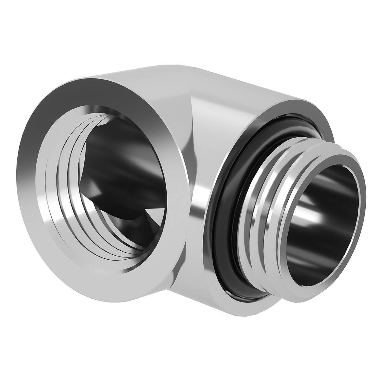 Adapter për Ftohje Barrow Dazzle, 90°, G1/4" Mashkull në G1/4" Femër - Argjend