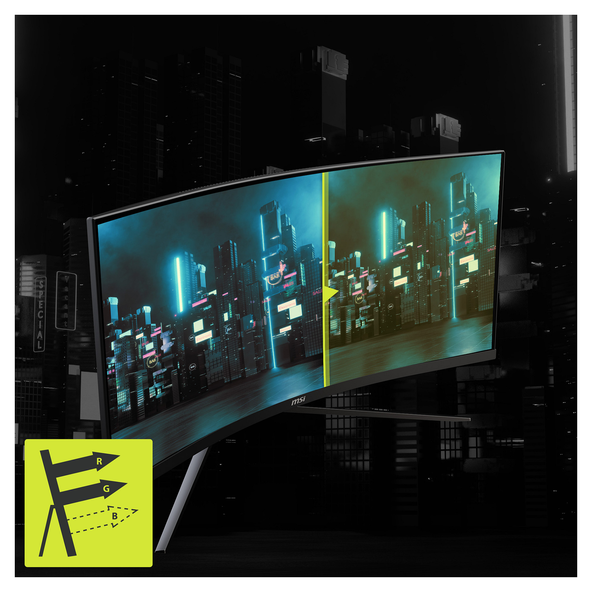 Monitor Gaming MSI MAG 345CQRDE / 34" / UWQHD VA / 180Hz / 1ms / HDMI+DisplayPort - Zezë - 9