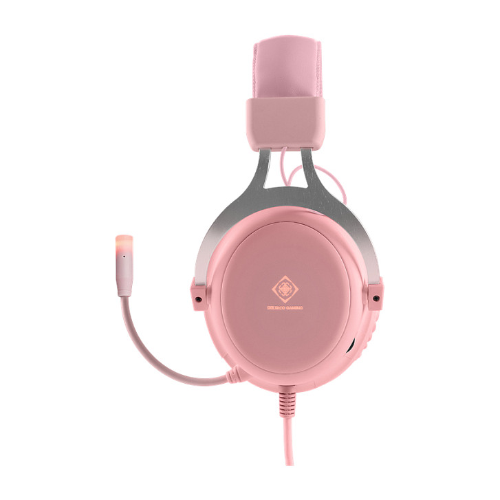 Kufje Gaming Deltaco Headset Stereo Klinke LED – Rozë - 3