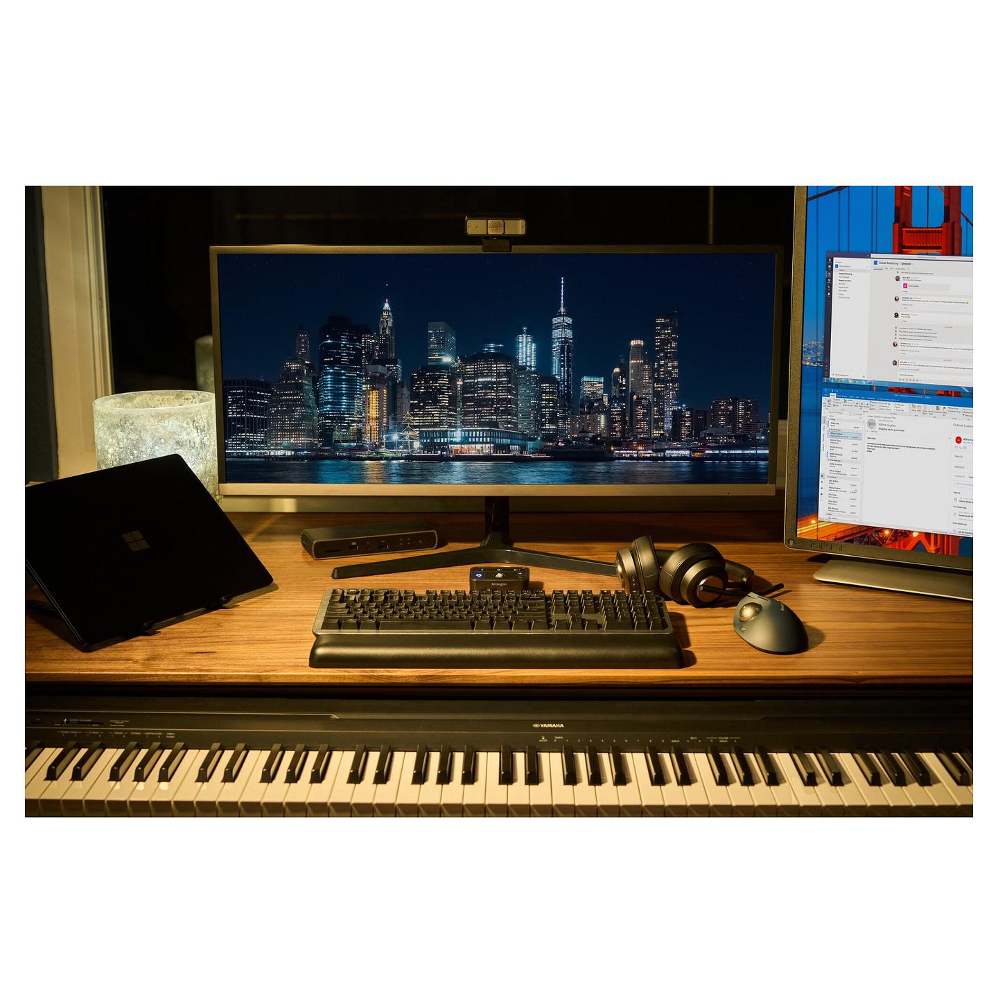 Kufje pa kabllo Kensington H3000 / Bluetooth 5.2 / Over-Ear / 40mm / Mikrofon / Noise Cancelling - Zezë - 65