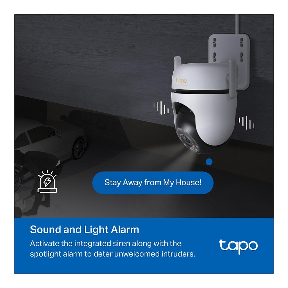Kamerë Sigurie IP CCTV TP-Link Tapo C530WS, 3K 5MP, 3.2 mm, 88.4°, Wi-Fi 2.4 GHz, Pan & Tilt 360°, IR 30 m, Color Night Vision, Audio 2-Drejtimësh, IP66 - Bardhë - 14