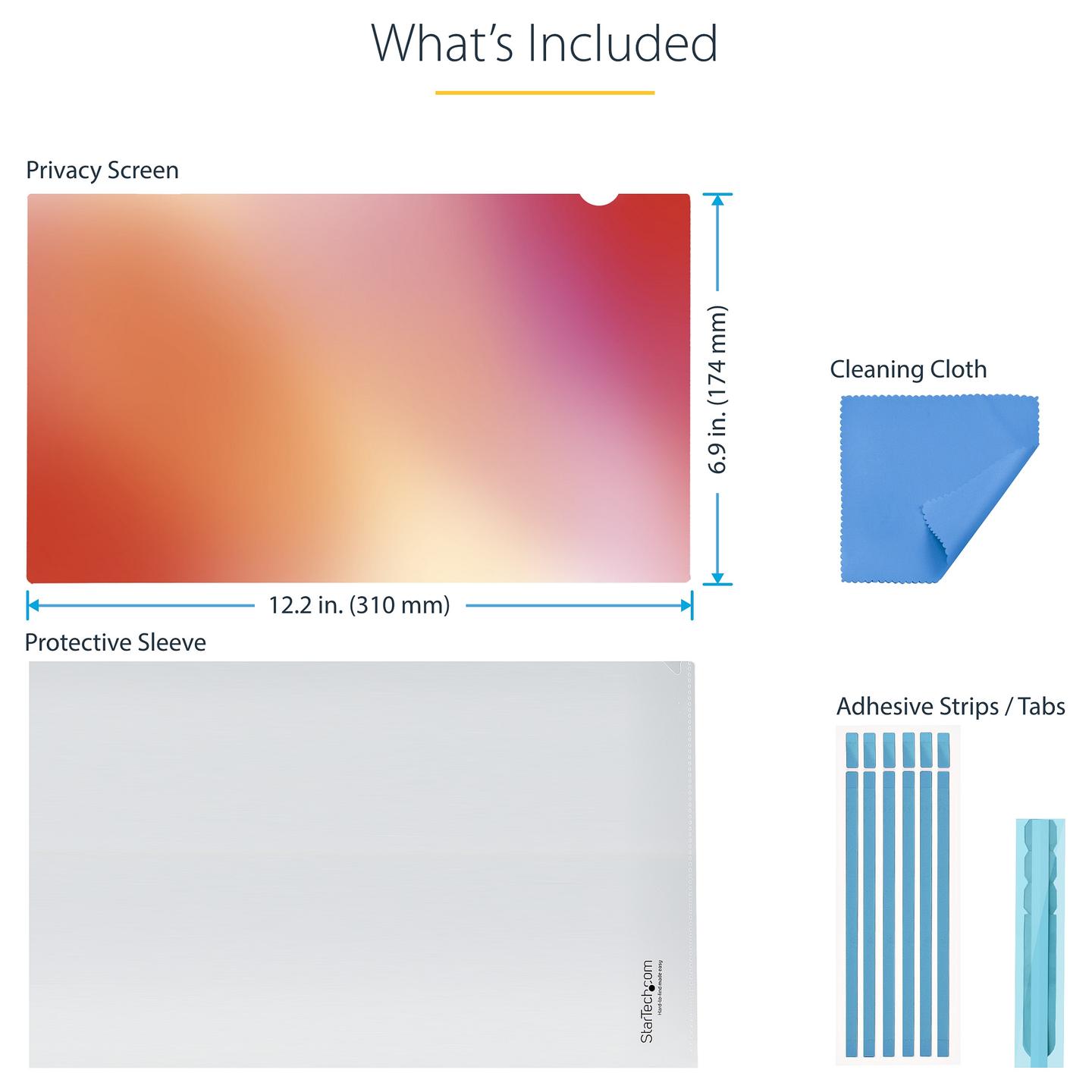 Filtër Privatësie StarTech.com 14G-PRIVACY-SCREEN, 14", 16:9, Gold/Matte, ±30°, Anti-Glare, Reduktim i Dritës Blu deri 51% - Zezë - 12