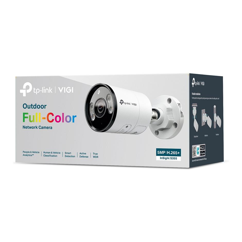 TP-Link VIGI InSight S355 5MP – Full-Color Bullet, 4mm, 88° FOV, IR/White Light 30m, AI, 2-Way Audio, PoE, IP67 - 4