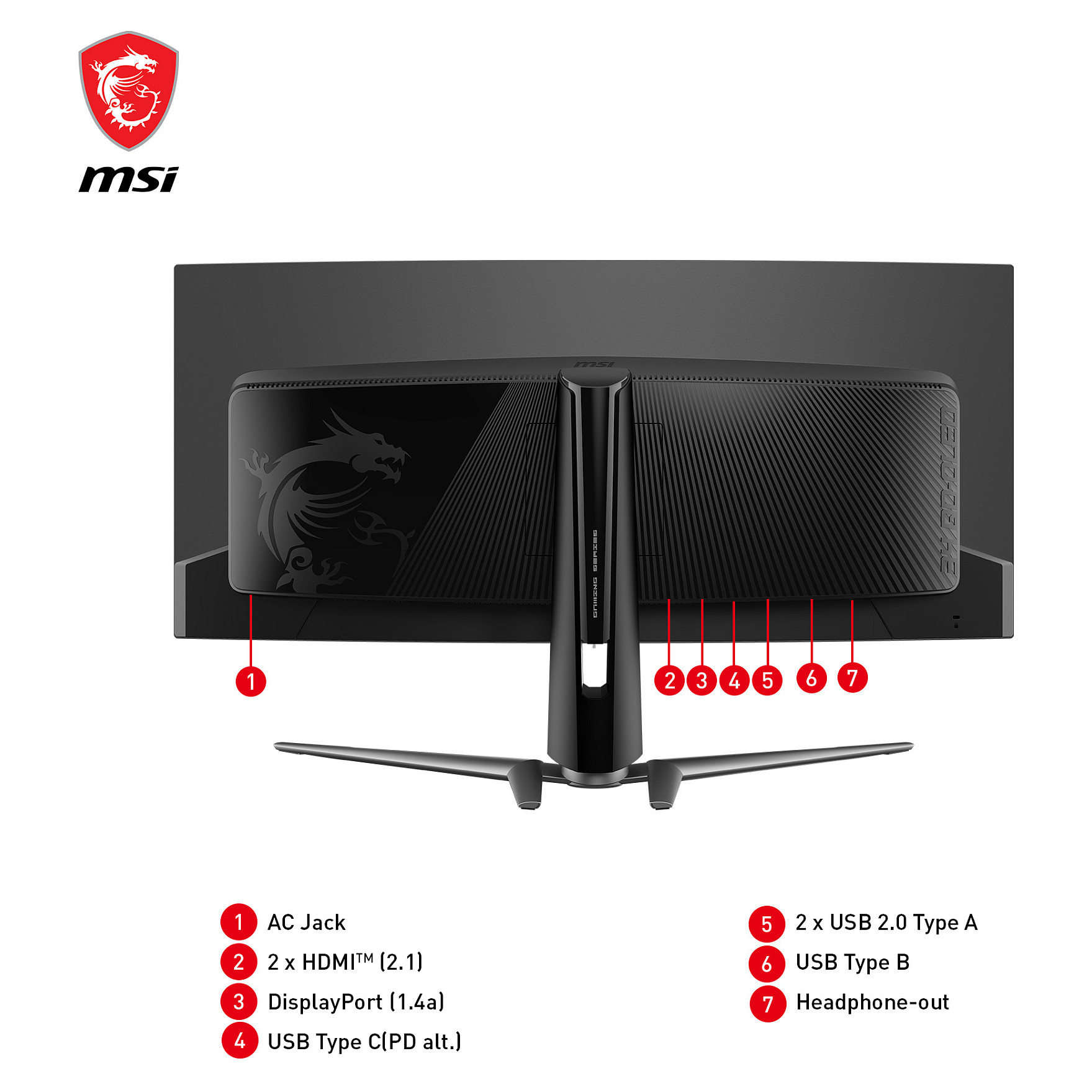 Monitor Gaming Curved MAG 341CQPDE / 34"/ UWQHD QDOLED / 175Hz / 0.03ms / USB+HDMI+DP - Zezë - 6