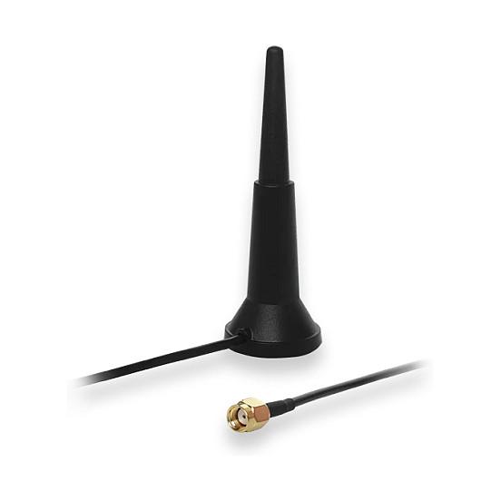 Antena për rrjet Teltonika PR1KRD30, Wi-Fi Dual-Band, 2.4GHz dhe 5GHz, 3dBi, RP-SMA Male, Bazë Magnetike – Zezë - 1