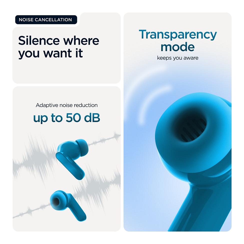 Kufje pa kabllo Motorola moto buds bass / TWS / Bluetooth 5.3 / 12.4mm / Dynamic ANC / Hi-Res Audio / 3 Mikrofona - Blu - 12