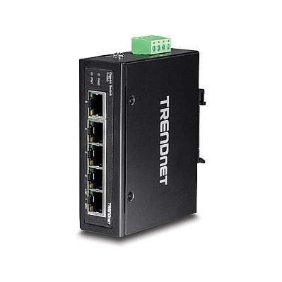 Switch Industrial TRENDnet TI-G50, 5x Gigabit Ethernet RJ45, 10Gbps, IP50, DIN-Rail - Zezë