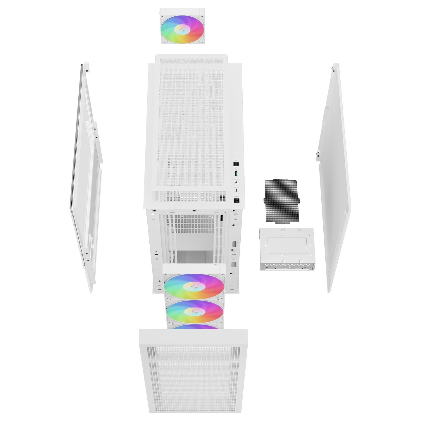 Kasë DeepCool CH560 Digital, Mid Tower, ATX, Tempered Glass, ARGB - Bardhë - 14