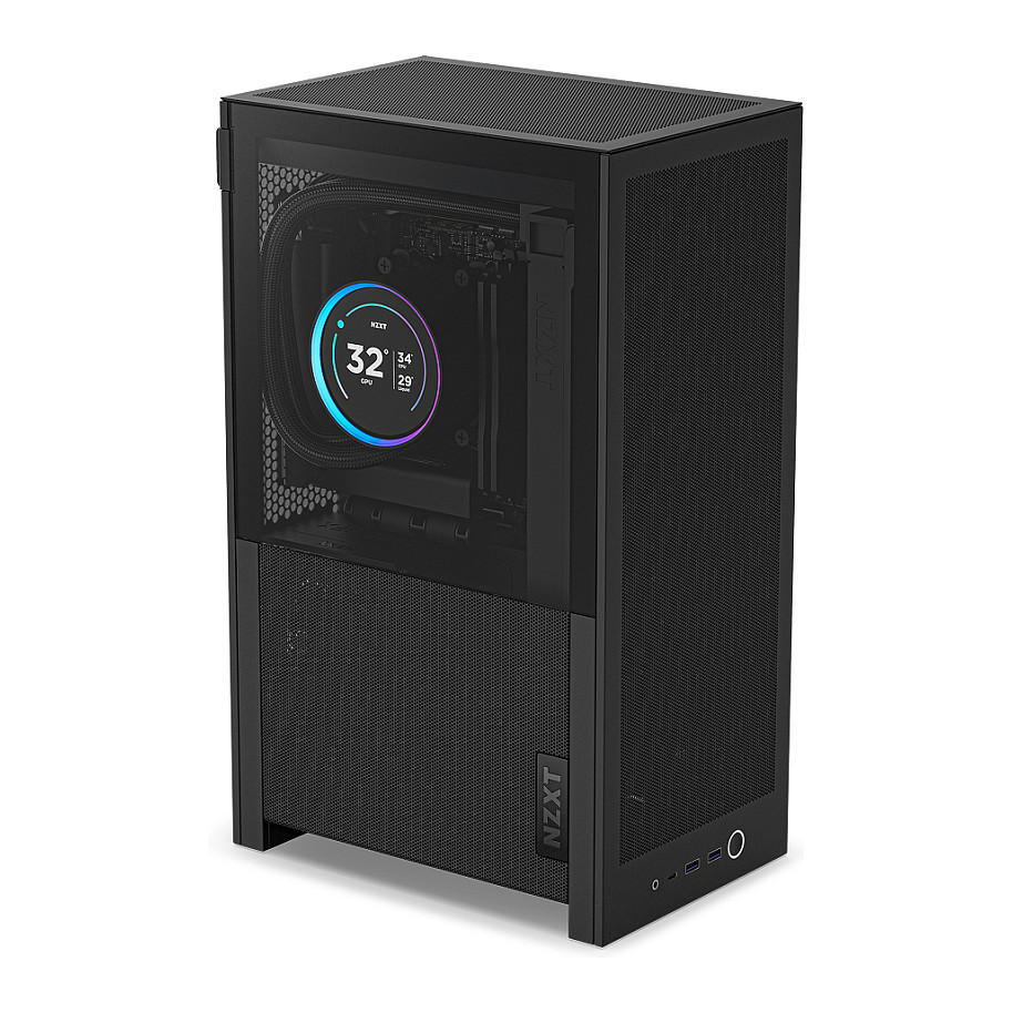 Kasë PC NZXT H2 Flow / SFF / Mini-ITX / 2x 120mm Fan / Tempered Glass / Mesh / PCIe 5.0 Riser / 280mm Radiator - Zezë